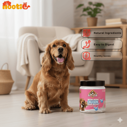 Nootie Nom Nom Calcium Milk Bone Stawberry Flavour Large Size - 220 Gm - nootie.in
