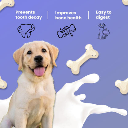 Nootie Nom Nom Calcium Milk Flavoured Bone Large Size - 220 Gm - nootie.in