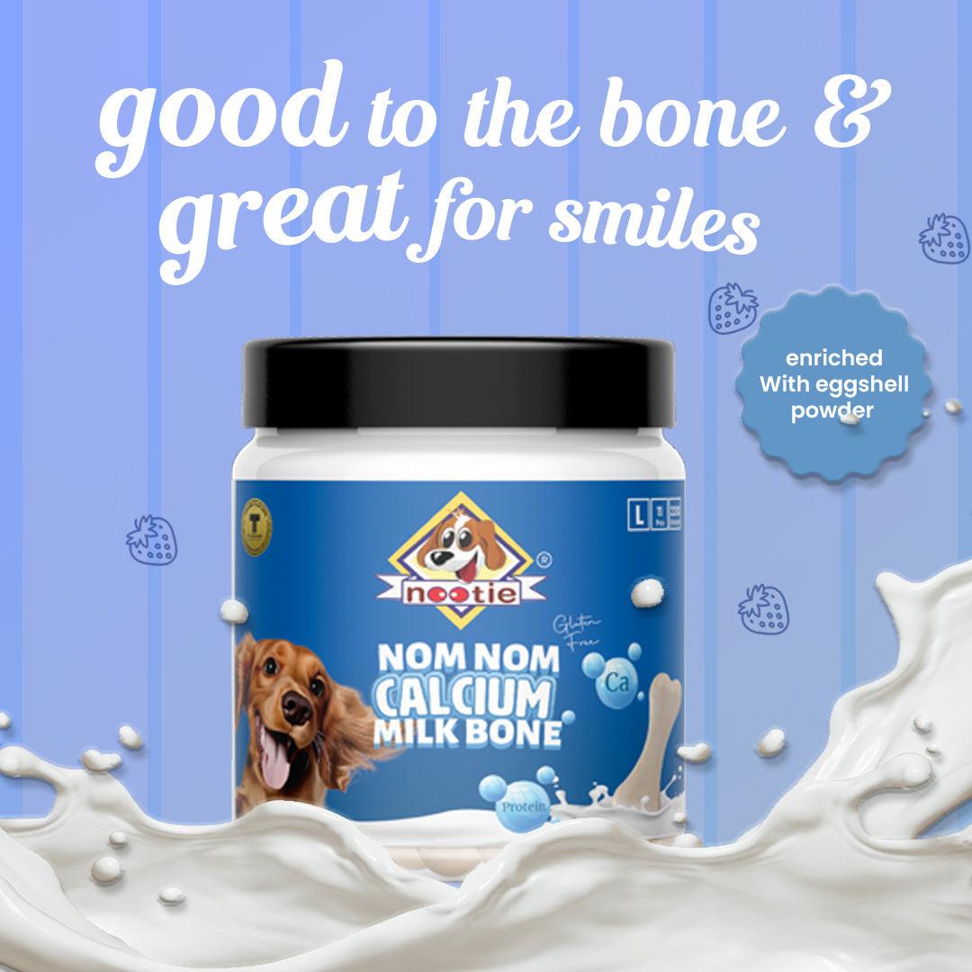Nootie Nom Nom Calcium Milk Flavoured Bone Large Size - 220 Gm - nootie.in