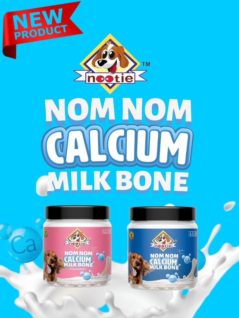 Nootie Nom Nom Calcium Milk Flavoured Bone Large Size - 220 Gm - nootie.in