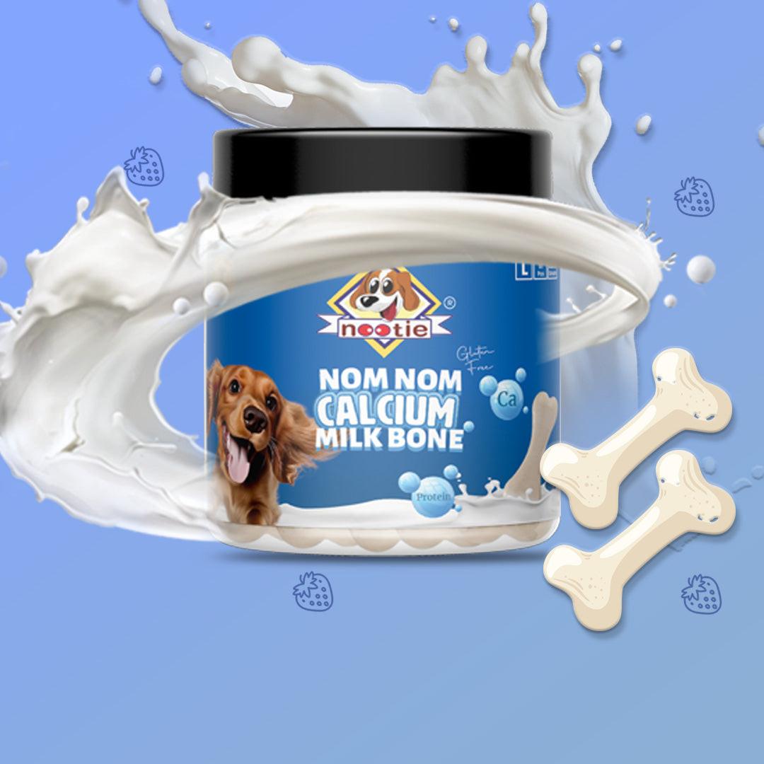 Nootie Nom Nom Calcium Milk Flavoured Bone Large Size - 220 Gm - nootie.in