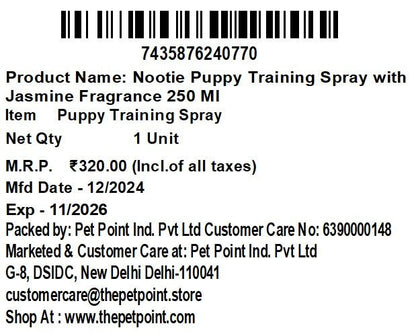 Nootie Puppy Training Spray – Jasmine Fragrance (250 ml) | Potty Area Attractor & Odour Control - nootie.in