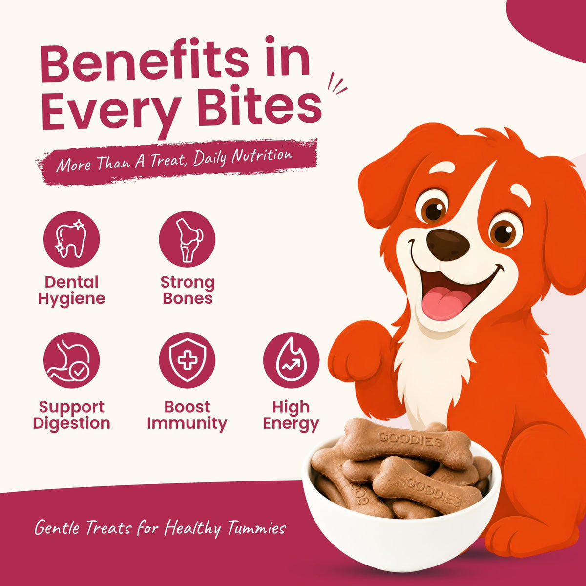 Nootie Rewards Calcium Milk Bones for Dogs – Strawberry & Milk Flavour (220g) - nootie.in