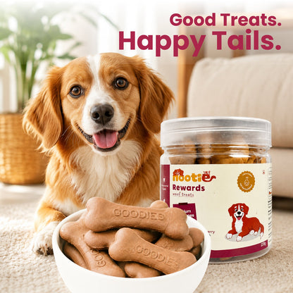 Nootie Rewards Calcium Milk Bones for Dogs – Strawberry & Milk Flavour (220g) - nootie.in