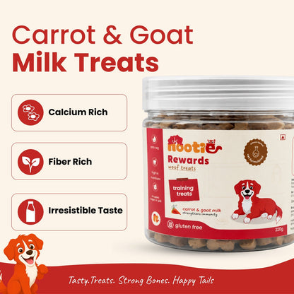 Nootie Rewards Carrot & Goat Milk Training Treats for Dogs (220g) - nootie.in
