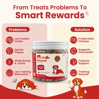 Nootie Rewards Carrot & Goat Milk Training Treats for Dogs (220g) - nootie.in