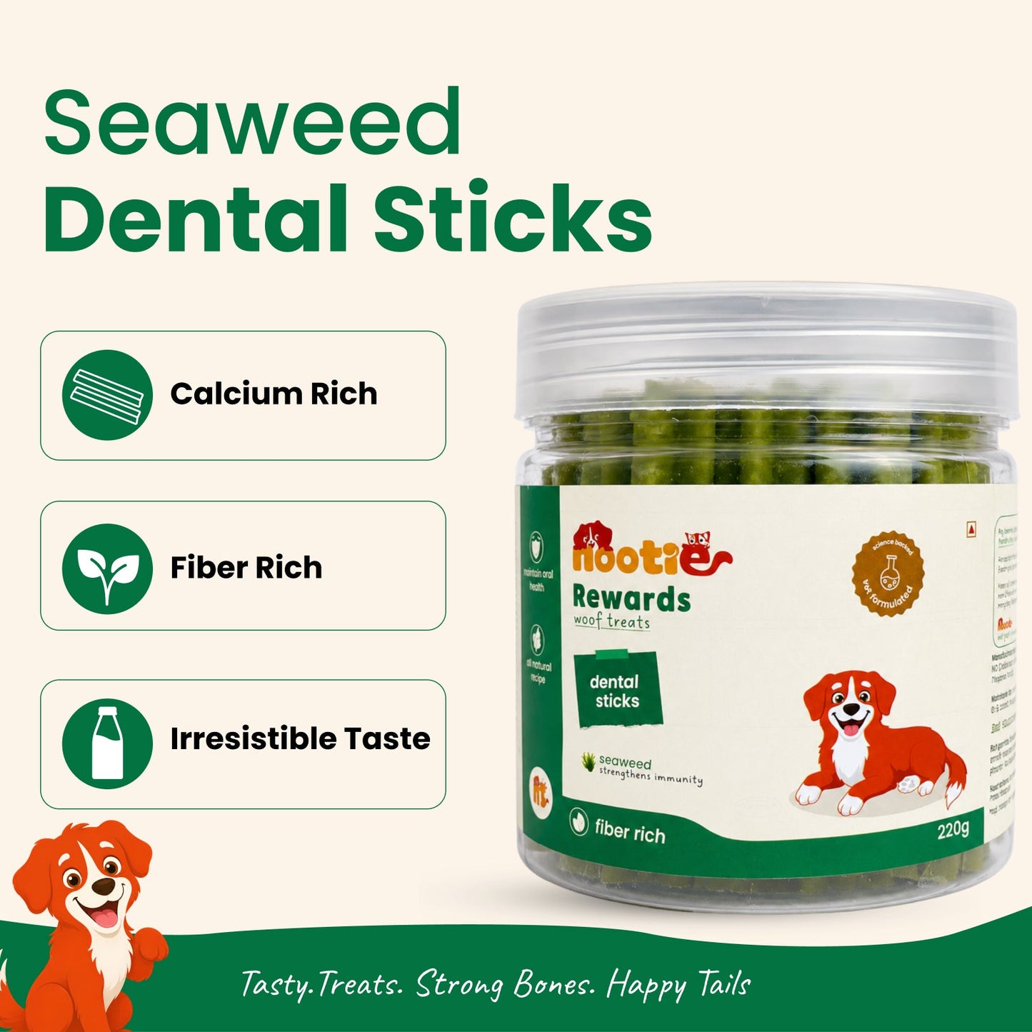 Nootie Rewards Seaweed Dental Sticks for Dogs (220g) - nootie.in
