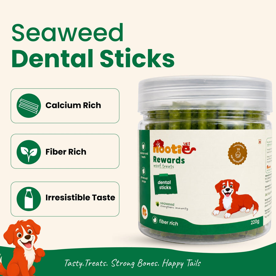Nootie Rewards Seaweed Dental Sticks for Dogs (220g) - nootie.in