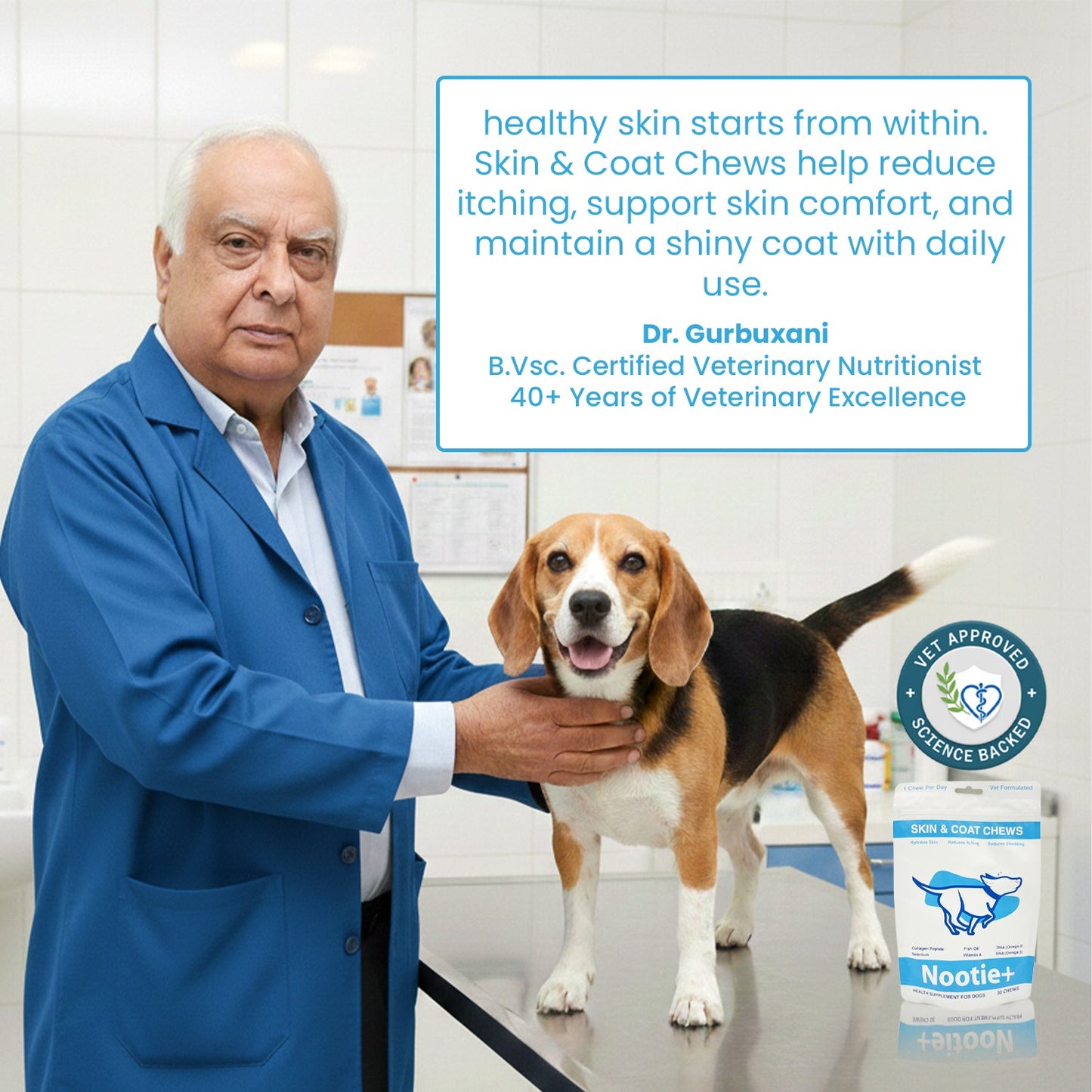 Nootie+ Skin & Coat Chews for Dogs - Omega 3 for Dogs