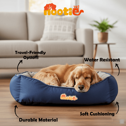 Nootie Sofa Basket Pet Bed (Small) - Washable Velvet & Scratch - Resistant Luxury Dog Bed - nootie.in