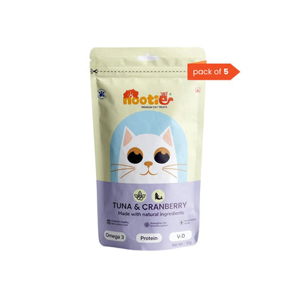Nootie Tuna & Cranberry Cat Treats (35g) - Omega - 3 Rich Natural Snacks for Urinary Health - nootie.in