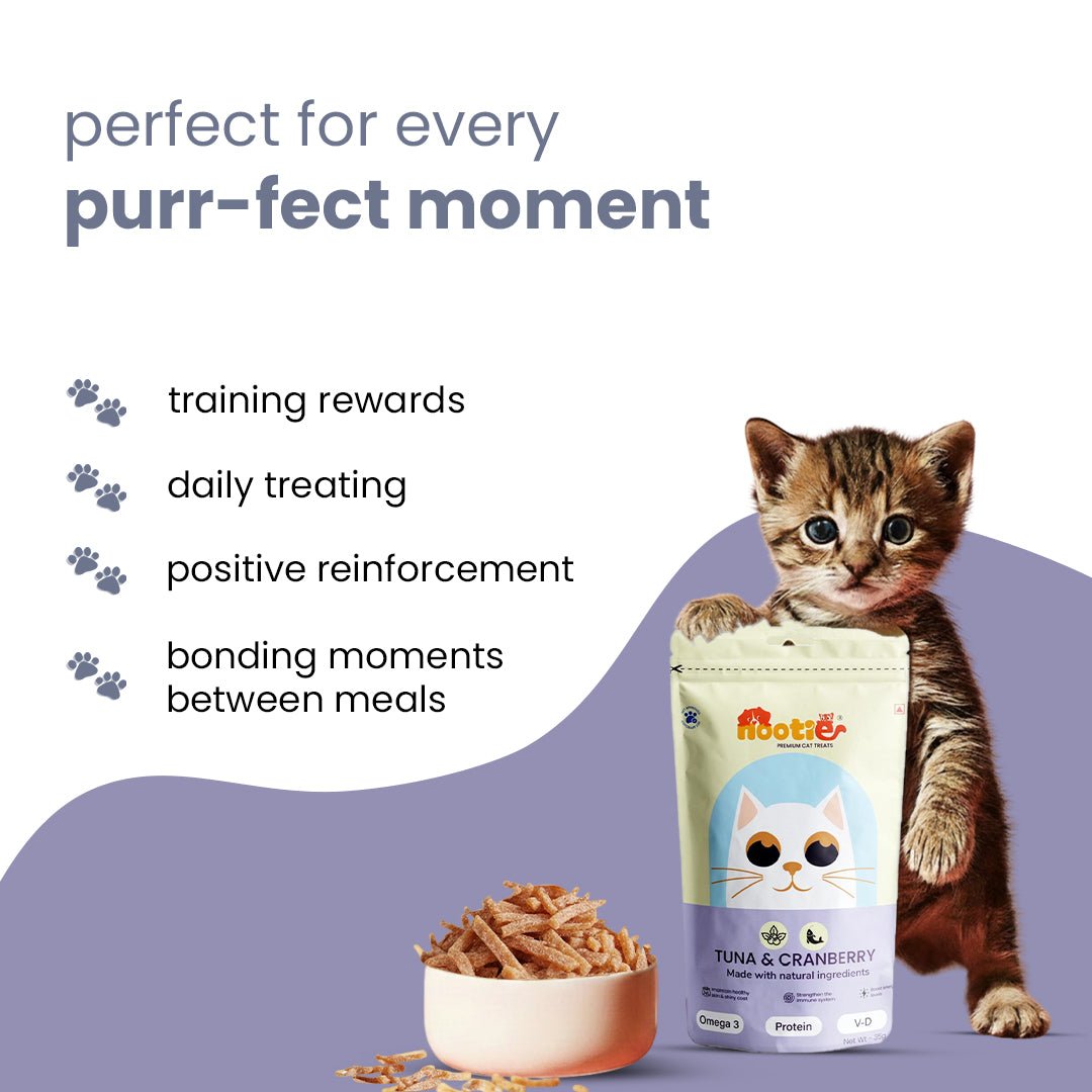Nootie Tuna & Cranberry Cat Treats (35g) - Omega - 3 Rich Natural Snacks for Urinary Health - nootie.in