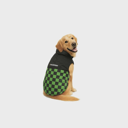 Nootie Dog Winter Jacket – High Neck, Warm & Waterproof Coat for Dogs | Green-Black