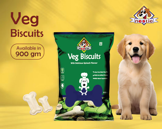 Nootie Veg Biscuits with Spinach Flavour for Adult Dogs - 900 Gms(New & Improved)