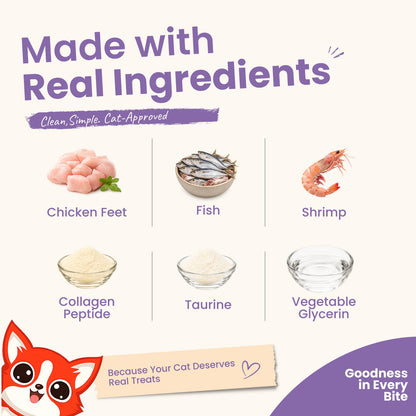 Rewards Assorted Box for Cats (Pack of 6) | Assorted Chews & Treats - High-Protein & Taurine-Rich Natural Snacks for Heart Health - nootie.in