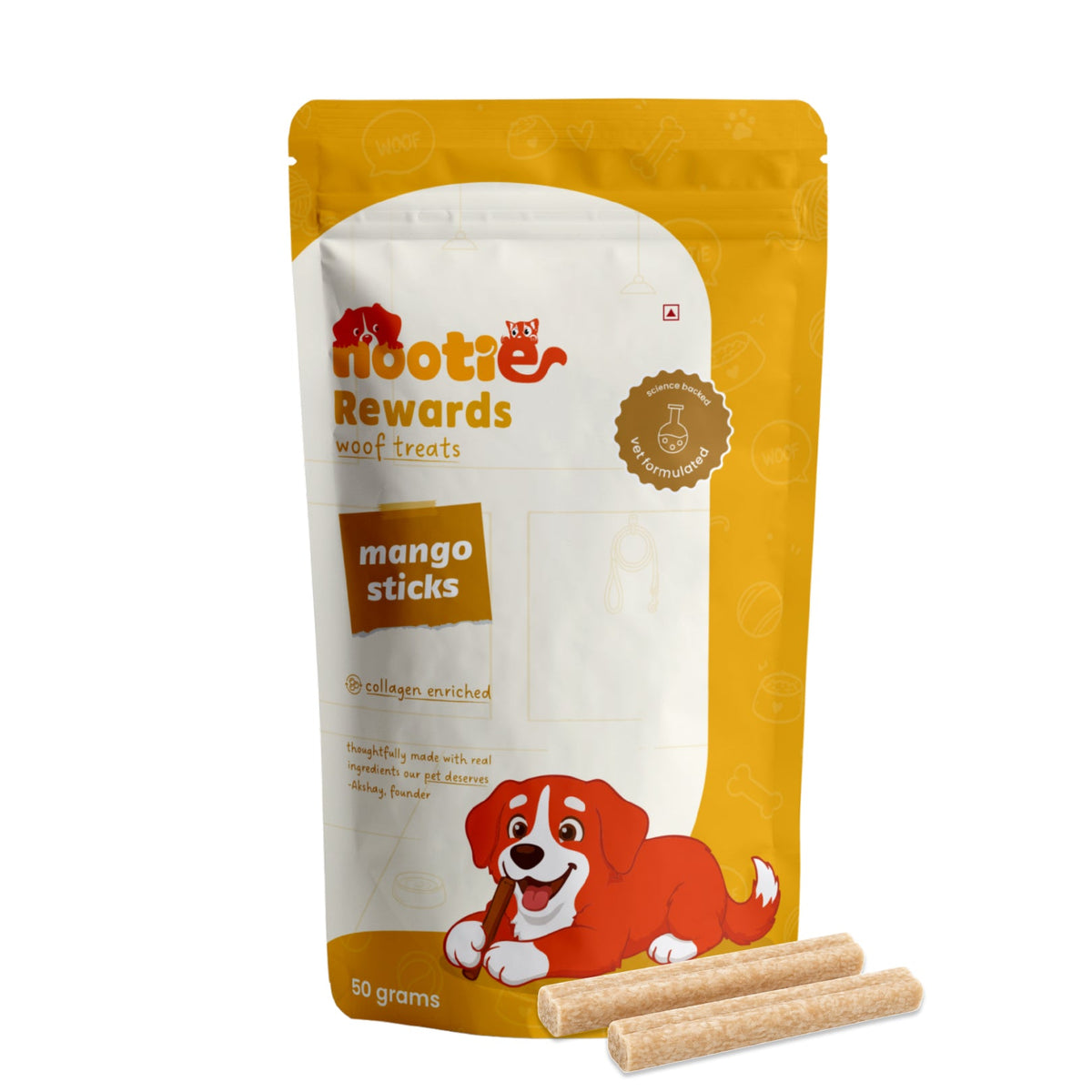 Rewards Chewy Sticks for Dogs (50g) | Chicken | Real Chicken, Collagen-Enriched & High-Protein Chewy Snack - nootie.in