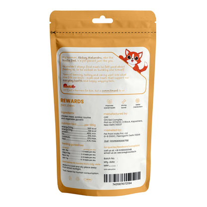 Rewards Purr Chews for Cats (35g) | Chicken Shreds - High-Protein & Taurine-Rich Natural Snacks for Heart Health - nootie.in