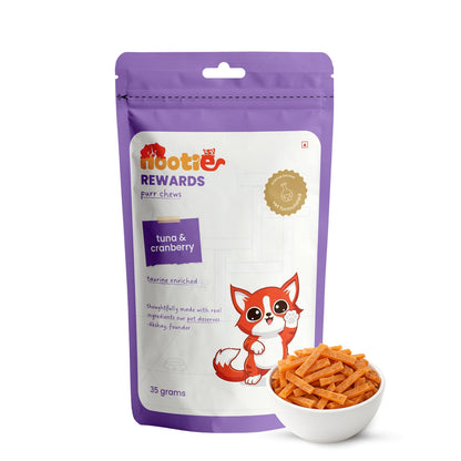 Rewards Purr Chews for Cats (35g) | Tuna & Cranberry - Omega-3 Rich Natural Snacks for Urinary Health - nootie.in