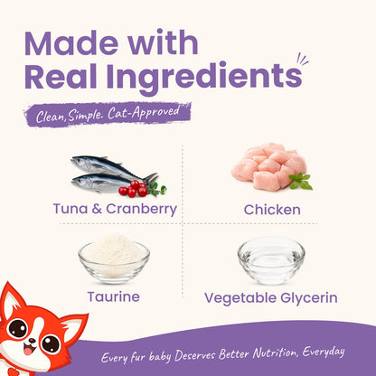 Rewards Purr Chews for Cats (35g) | Tuna & Cranberry - Omega-3 Rich Natural Snacks for Urinary Health - nootie.in