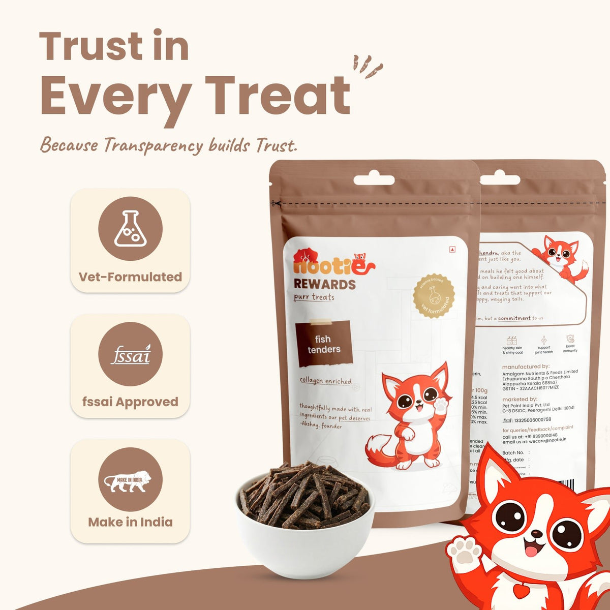 Rewards Purr Treats for Cats (50g) | Fish Tenders - nootie.in