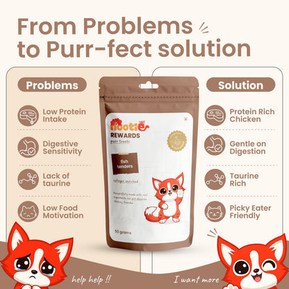 Rewards Purr Treats for Cats (50g) | Fish Tenders - nootie.in