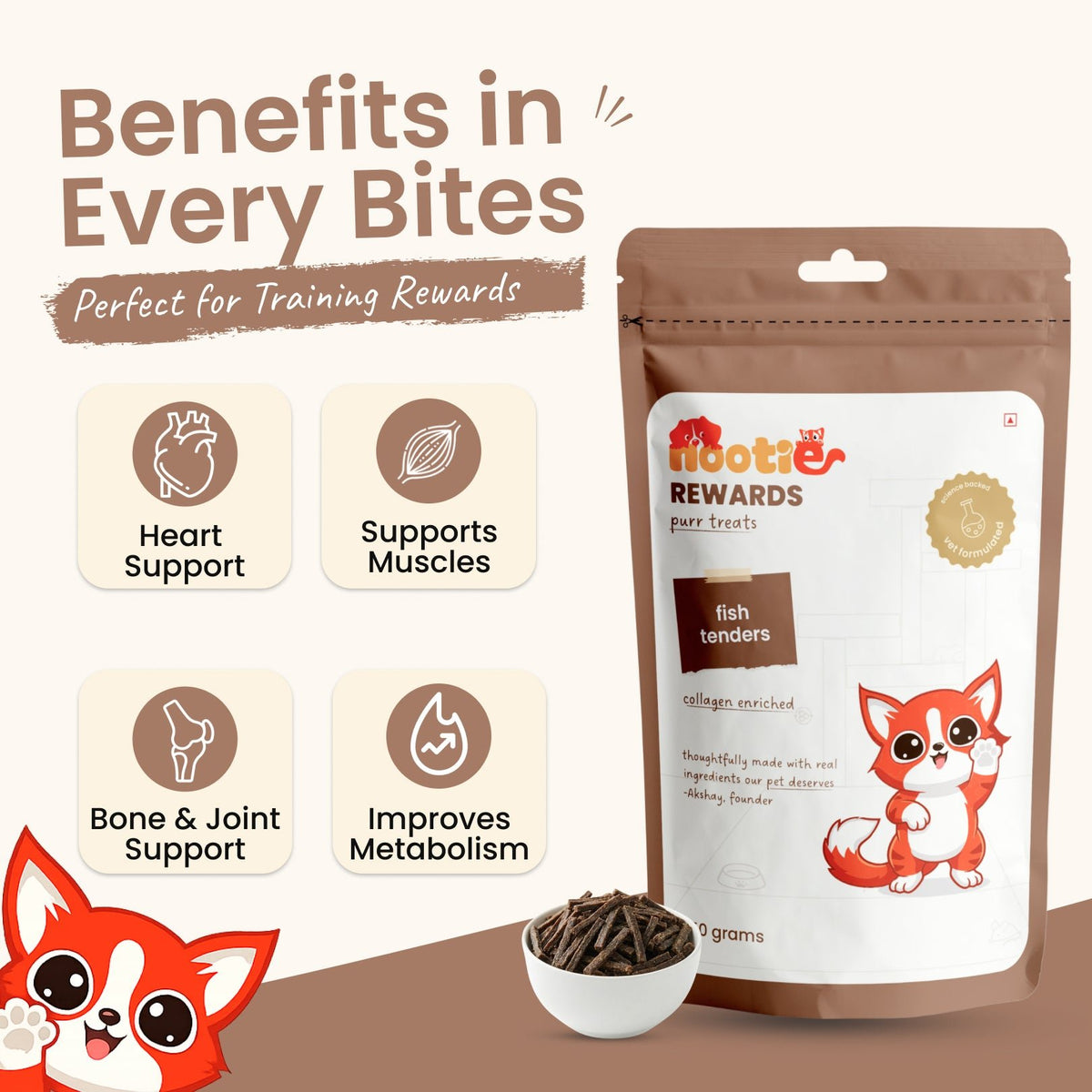 Rewards Purr Treats for Cats (50g) | Fish Tenders - nootie.in