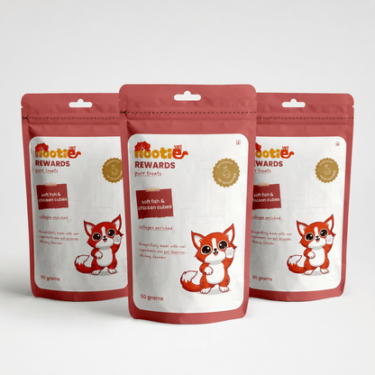 Rewards Purr Treats for Cats (50g) | Soft Fish & Chicken Cubes - nootie.in
