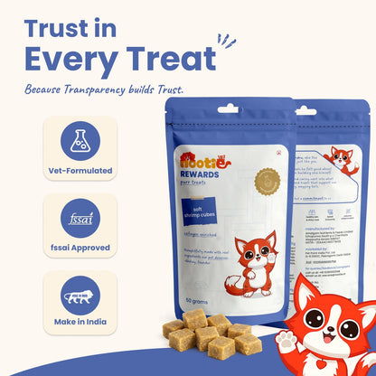 Rewards Purr Treats for Cats (50g) | Soft Shrimp Cubes - nootie.in