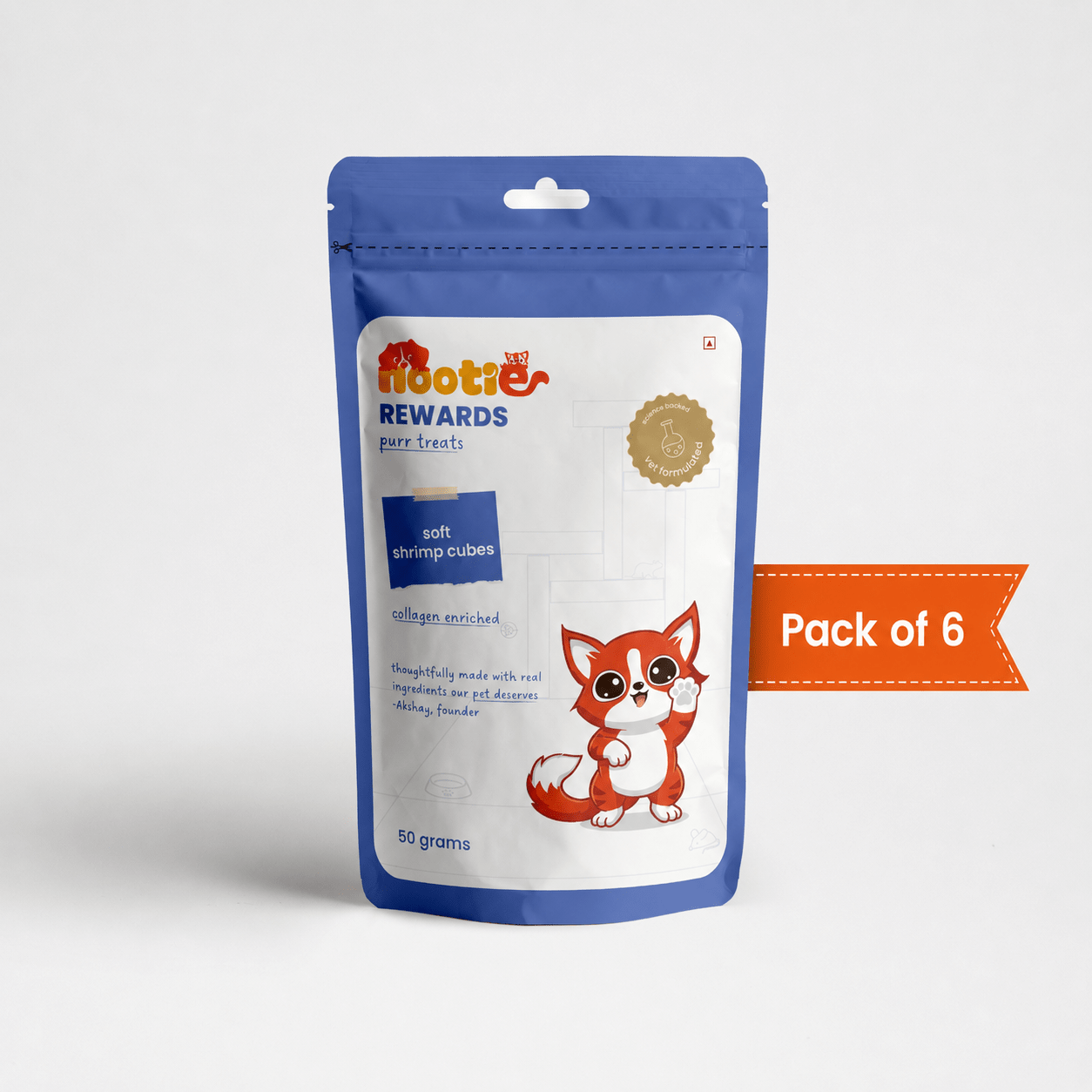 Rewards Purr Treats for Cats (50g) | Soft Shrimp Cubes - nootie.in