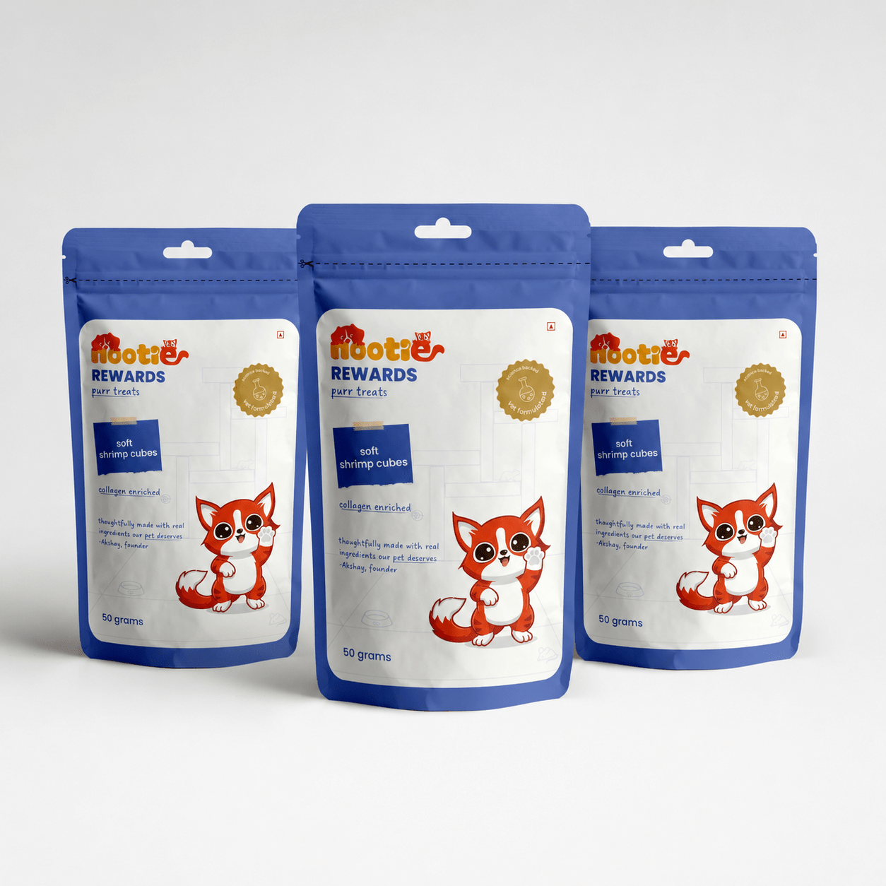 Rewards Purr Treats for Cats (50g) | Soft Shrimp Cubes - nootie.in