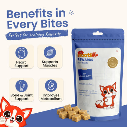 Rewards Purr Treats for Cats (50g) | Soft Shrimp Cubes - nootie.in