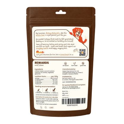 Rewards Woof Chews Crunchy for Dogs (50g) | Dehydrated Chicken Jerky - nootie.in