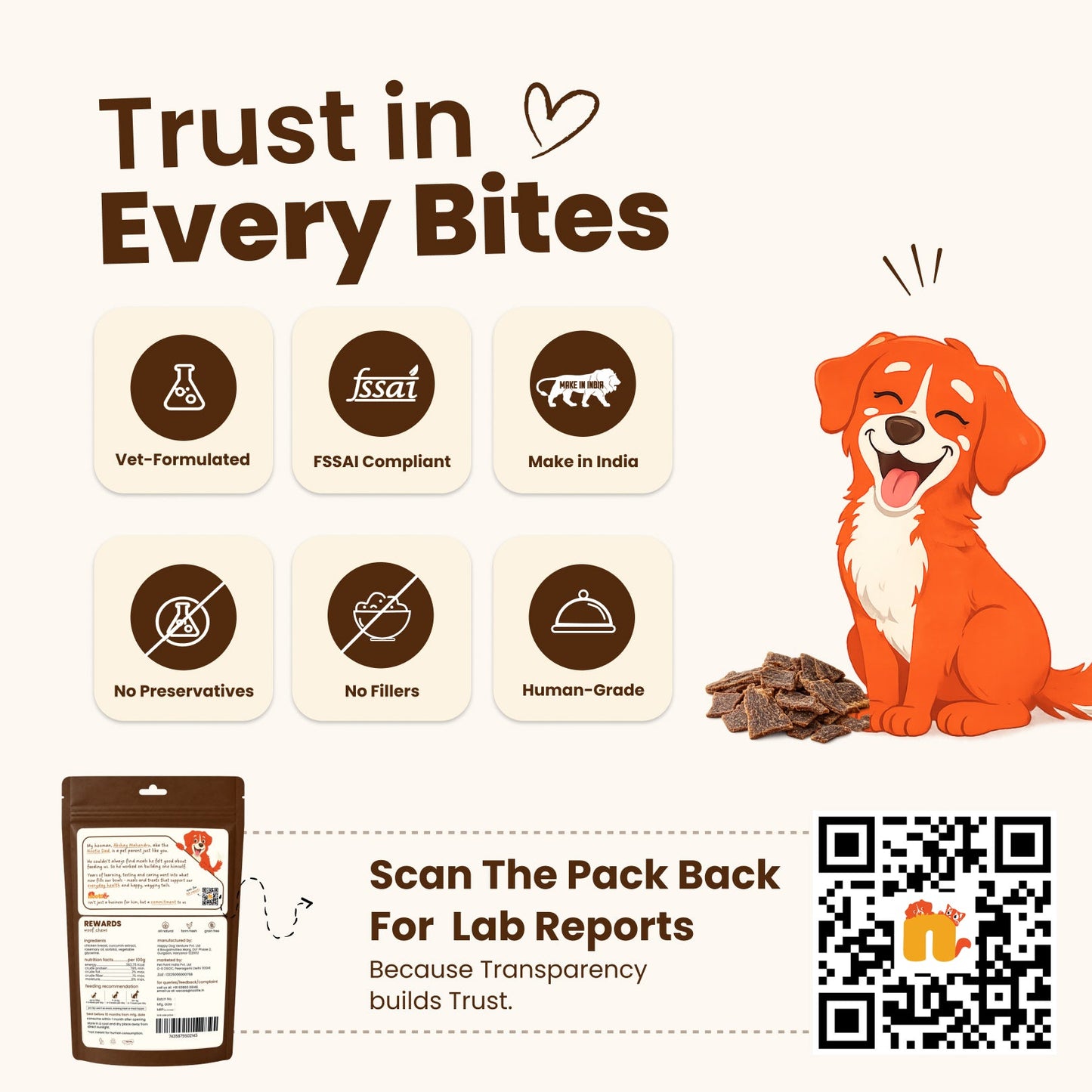 Rewards Woof Chews Crunchy for Dogs (50g) | Dehydrated Chicken Jerky - nootie.in