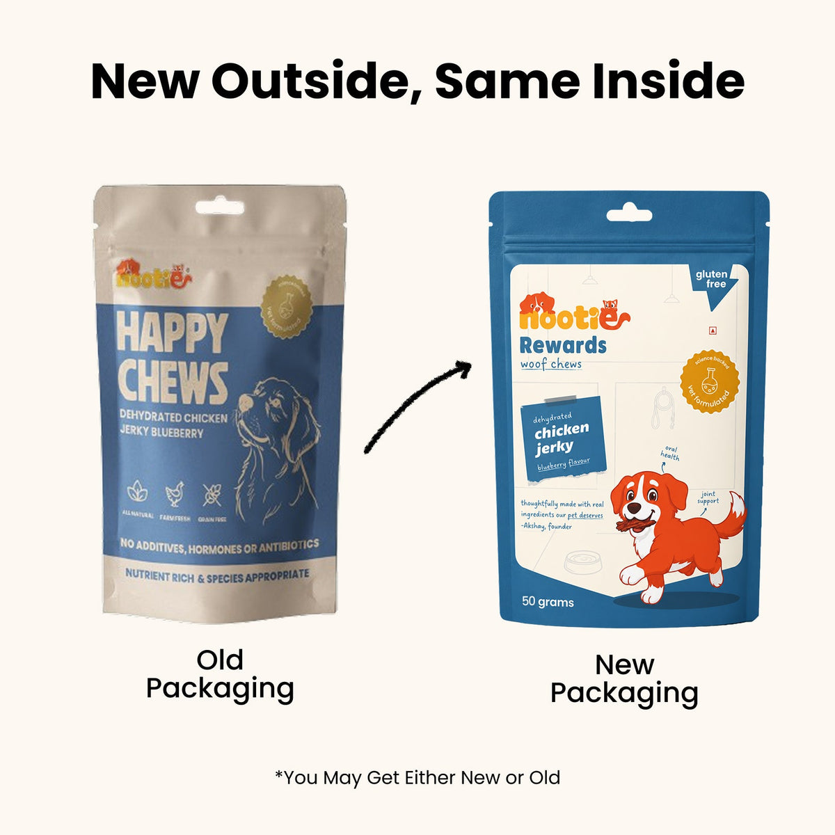 Rewards Woof Chews Crunchy for Dogs (50g) | Dehydrated Chicken Jerky and Blueberry - nootie.in