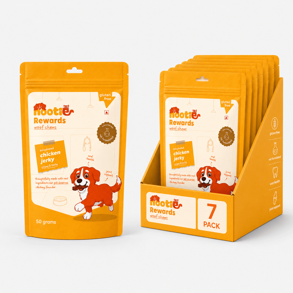 Rewards Woof Chews Crunchy for Dogs (50g) | Dehydrated Chicken Jerky and Mango - nootie.in