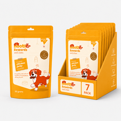 Rewards Woof Chews Crunchy for Dogs (50g) | Dehydrated Chicken Jerky and Mango - nootie.in