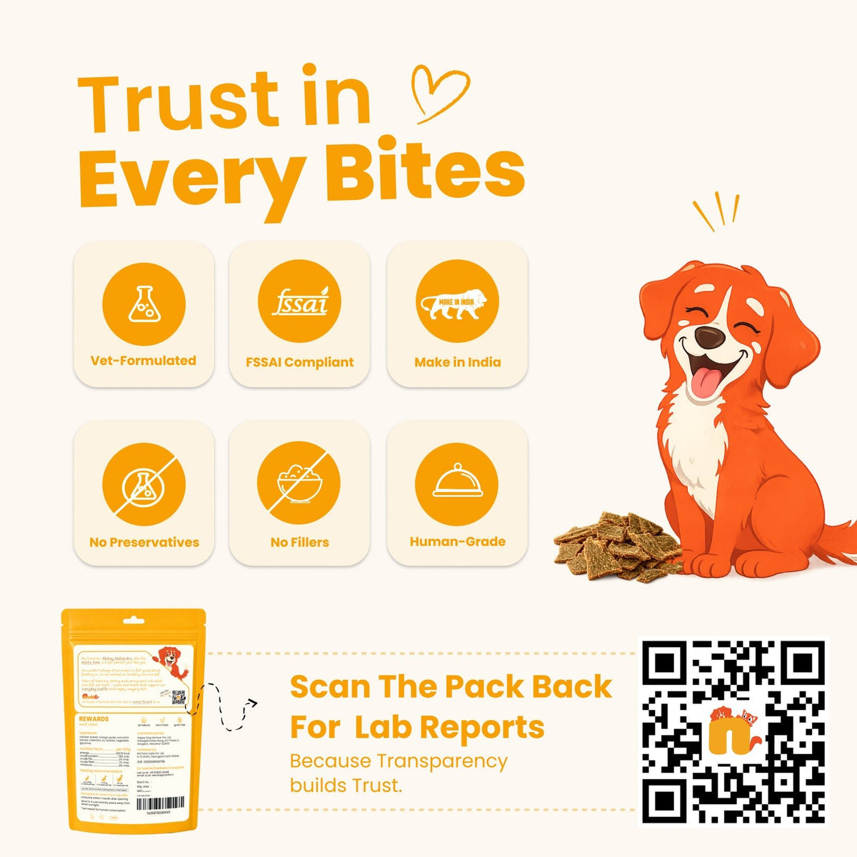 Rewards Woof Chews Crunchy for Dogs (50g) | Dehydrated Chicken Jerky and Mango - nootie.in