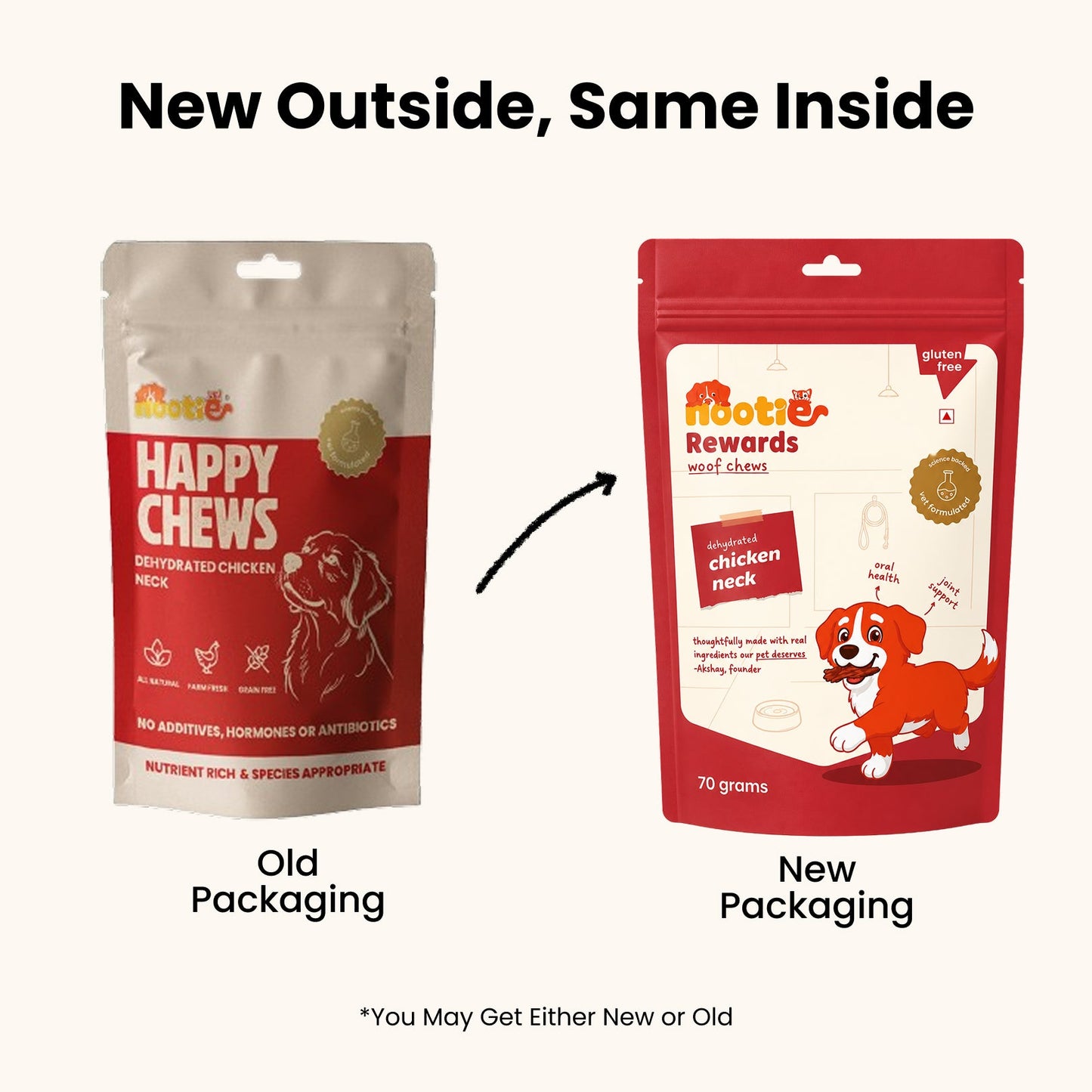 Rewards Woof Chews Crunchy for Dogs (70g) | Dehydrated Chicken Neck - nootie.in