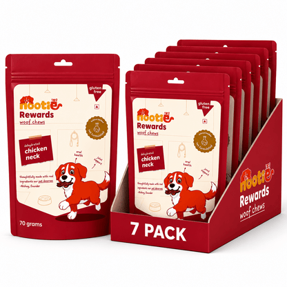 Rewards Woof Chews Crunchy for Dogs (70g) | Dehydrated Chicken Neck - nootie.in