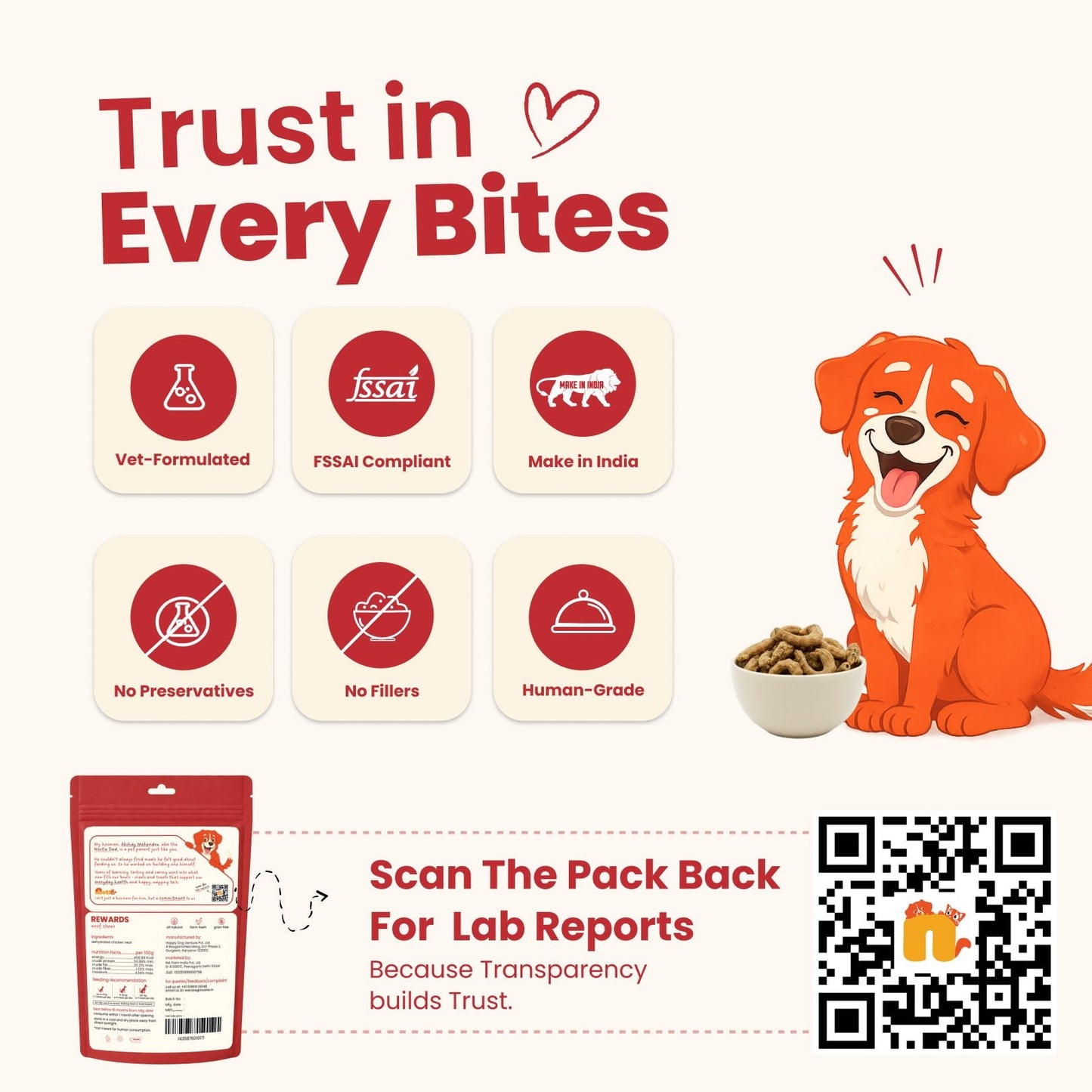 Rewards Woof Chews Crunchy for Dogs (70g) | Dehydrated Chicken Neck - nootie.in