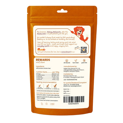 Rewards Woof Chews Crunchy for Dogs (80g) | Dehydrated Chicken Feet - nootie.in