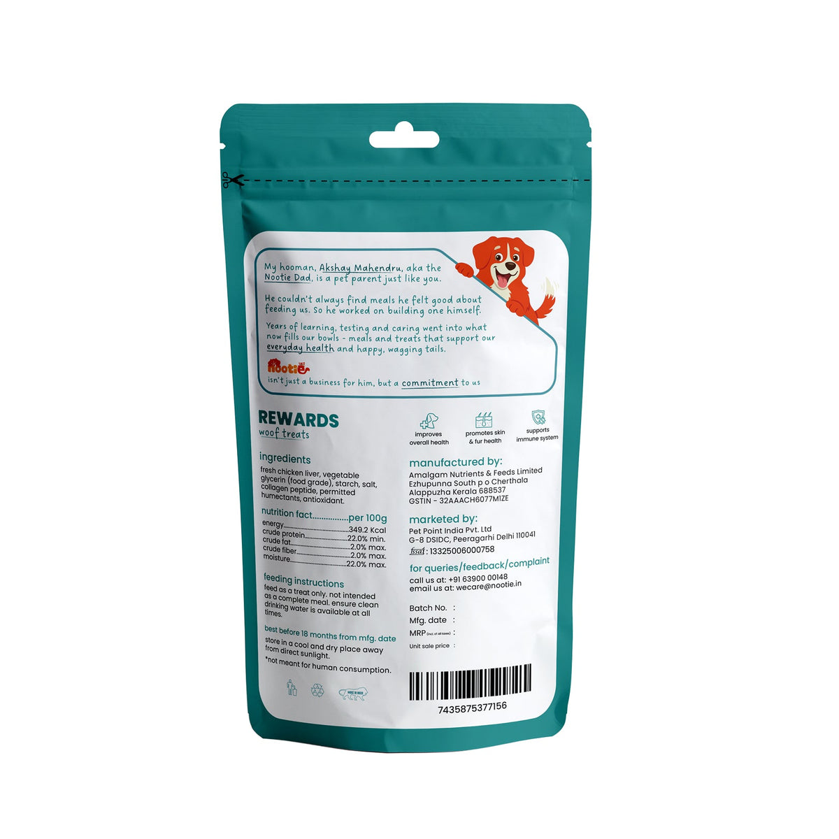 Rewards Woof Treats for Dogs (50g) | Soft Liver Bars - nootie.in