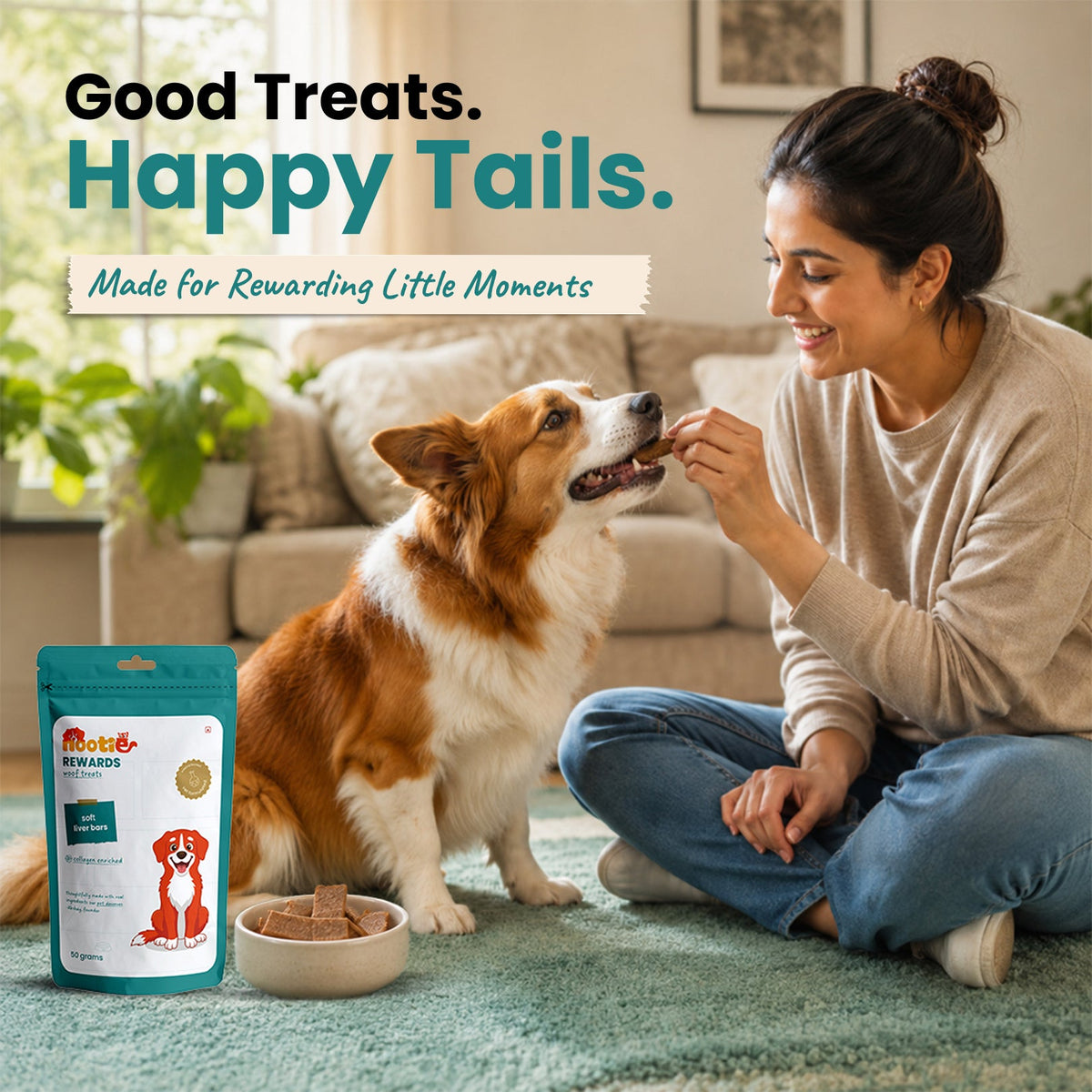 Rewards Woof Treats for Dogs (50g) | Soft Liver Bars - nootie.in