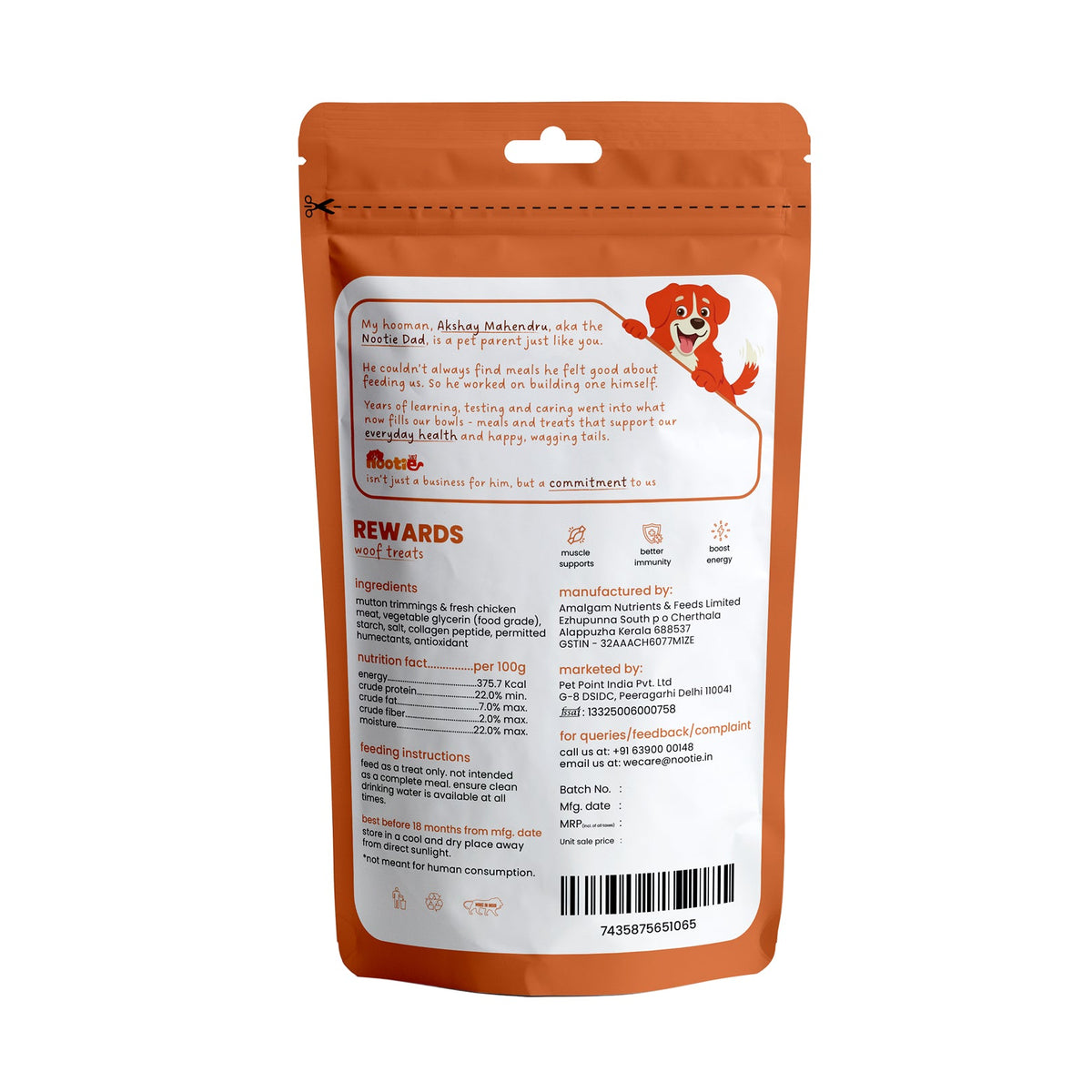 Rewards Woof Treats for Dogs (50g) | Soft Mutton & Chicken Cubes - nootie.in