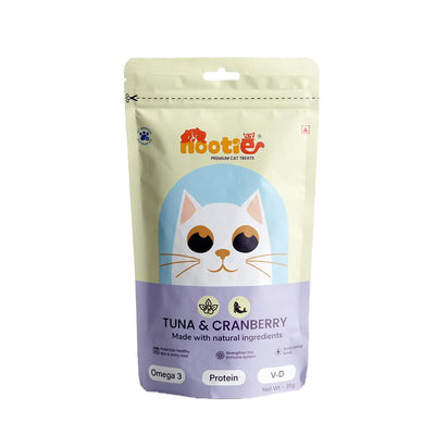 Nootie Tuna & Cranberry Cat Treats (35g) - Omega-3 Rich Natural Snacks for Urinary Health