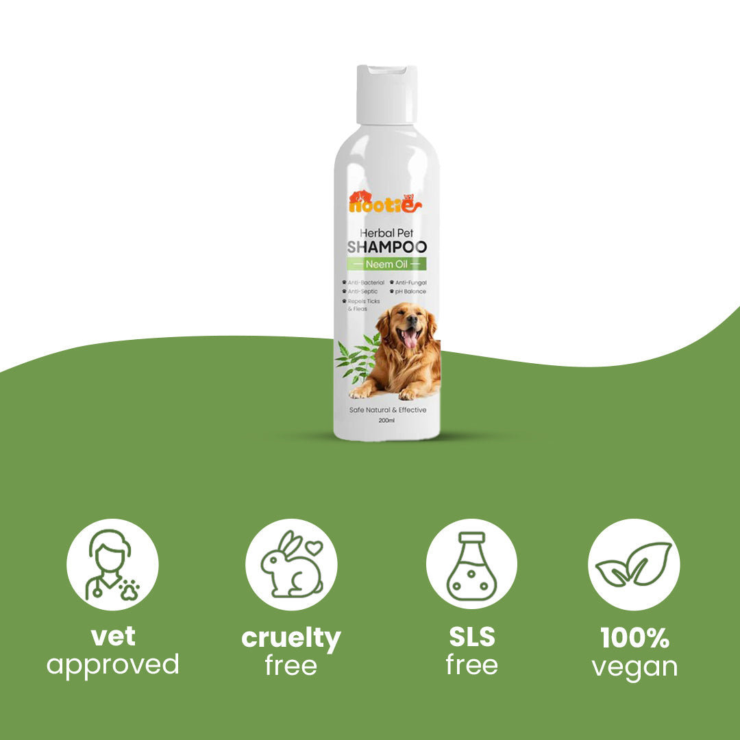 Nootie Herbal Neem Dog Shampoo (200 ml) | Anti-Tick, Soothing & Deodorising Cleanse
