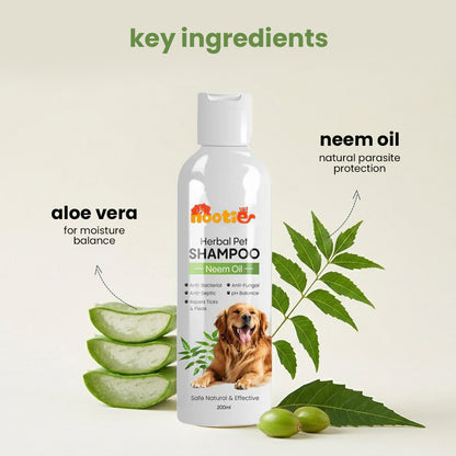 Nootie Herbal Neem Dog Shampoo (200 ml) | Anti-Tick, Soothing & Deodorising Cleanse