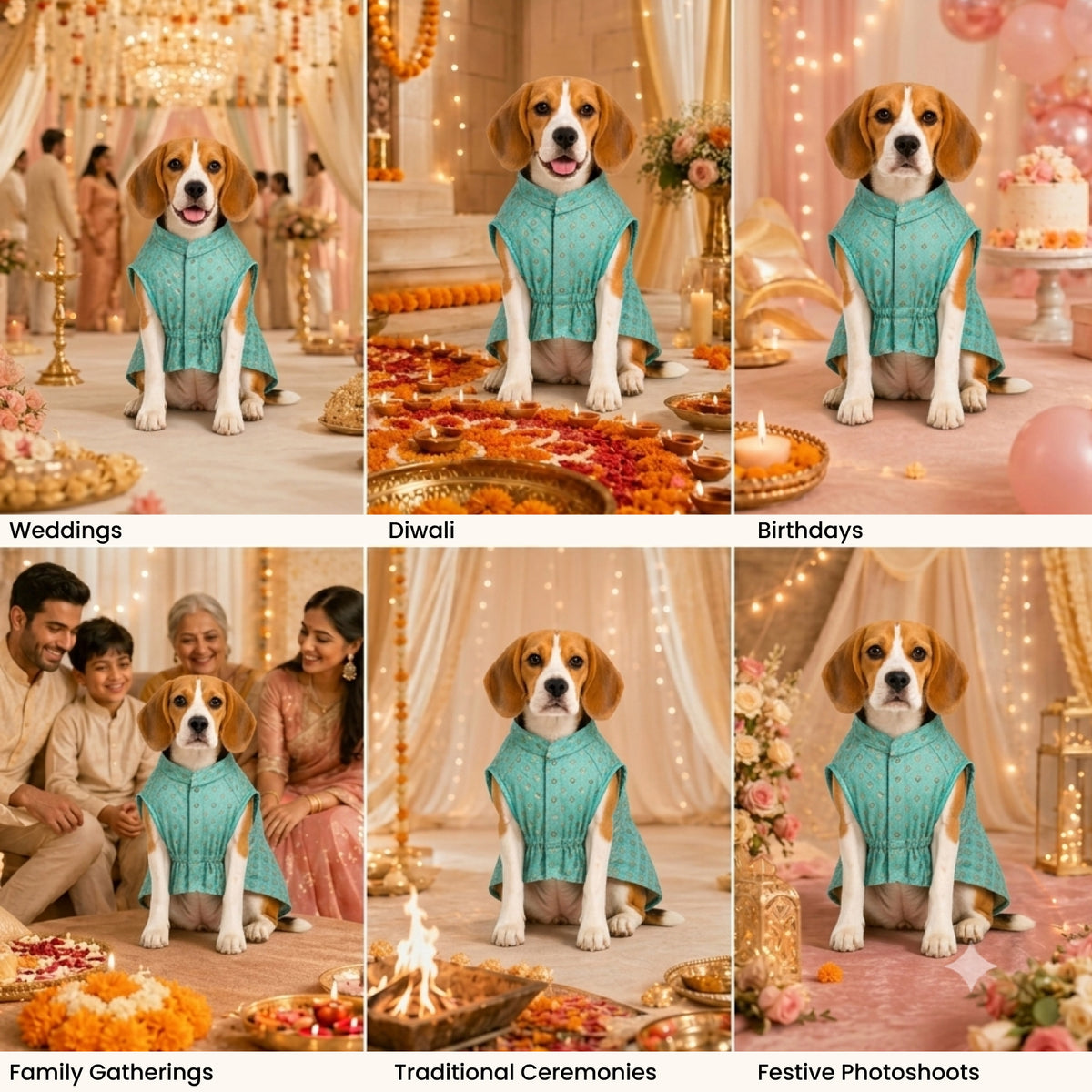 Nootie Dog Kurta - Brocade Light Teal Blue