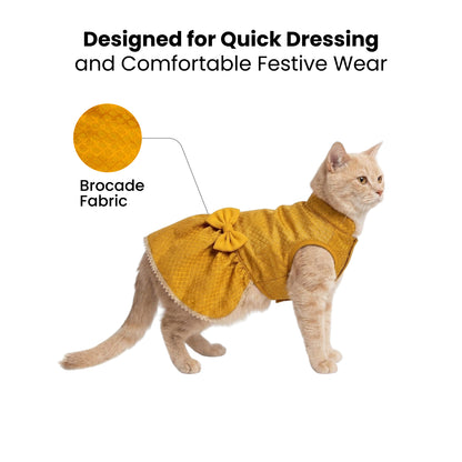 Nootie Dog Festive Brocade Skirt & Blouse - Yellow