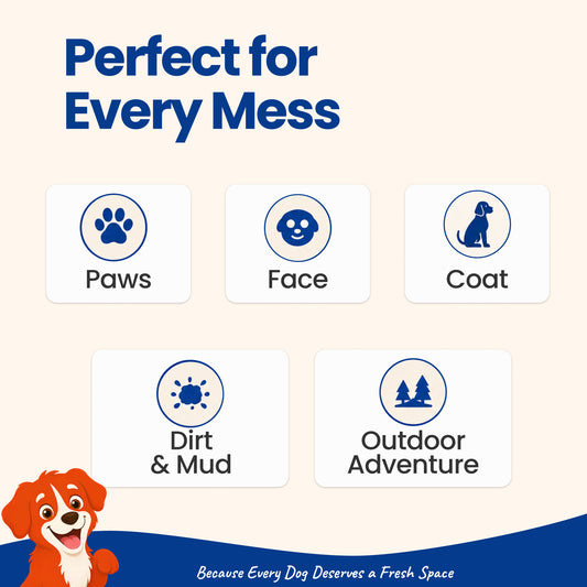 Dirty Doggie Woof Wipes for Dogs (100 Wipes) | Alcohol-Free, Paraben-Free & Soap-Free Daily Cleaning Wipes